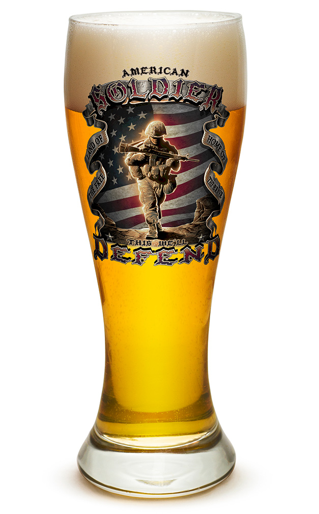 GLASSWARE-PILSNER-American Soldier 23oz